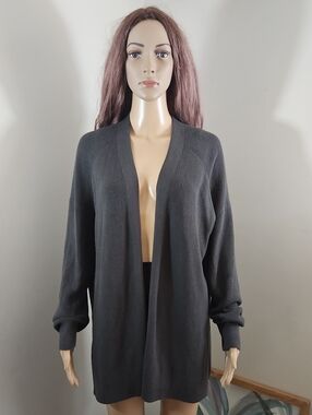Lululemon Dark Gray Open-Front Women's Cardigan Sweater Size 4 Soft Knit